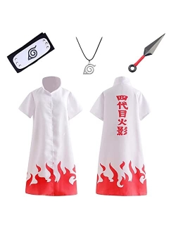 Qaq-Cosplay Kids Ninja Costume Boy Halloween Cosplay Men's Long Robe Uniform Cloak with Accessories