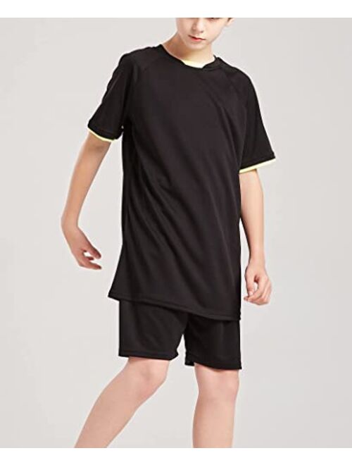 DANI CHINS DaniChins Boys Loose Athletic Short-Sleeve Shirt and Active Mesh Shorts Set