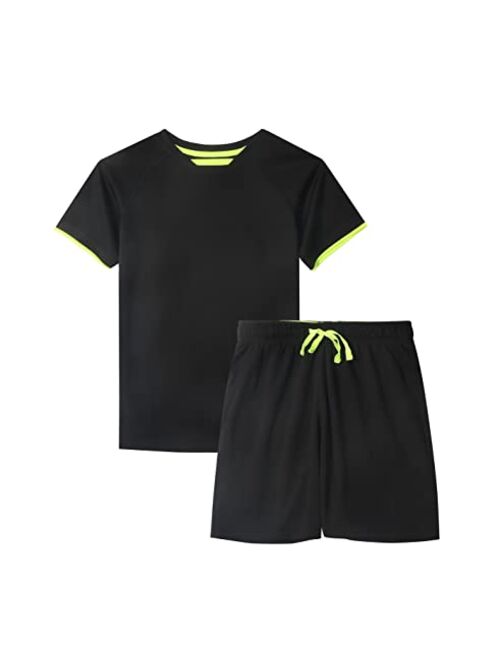 DANI CHINS DaniChins Boys Loose Athletic Short-Sleeve Shirt and Active Mesh Shorts Set