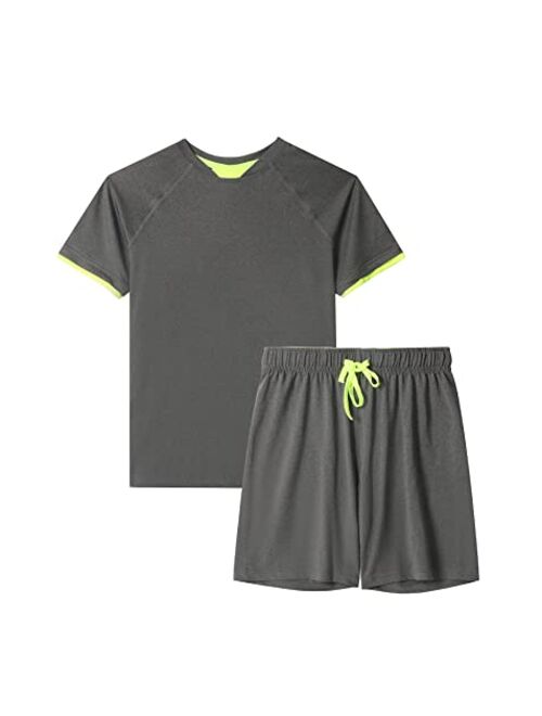 DANI CHINS DaniChins Boys Loose Athletic Short-Sleeve Shirt and Active Mesh Shorts Set