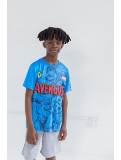 Avengers Boys Short Sleeve Graphic T-Shirt and Mesh Shorts Set