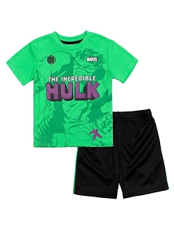 Avengers Boys Short Sleeve Graphic T-Shirt and Mesh Shorts Set