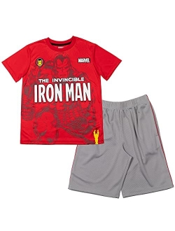 Avengers Boys Short Sleeve Graphic T-Shirt and Mesh Shorts Set