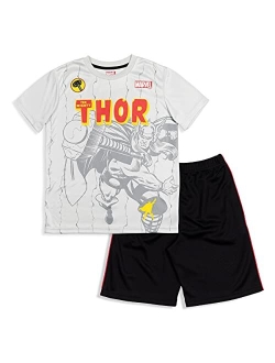 Avengers Boys Short Sleeve Graphic T-Shirt and Mesh Shorts Set