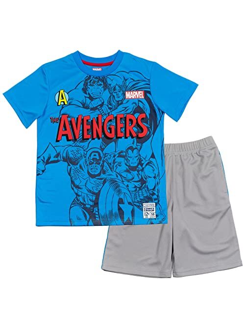 Marvel Avengers Boys Short Sleeve Graphic T-Shirt and Mesh Shorts Set