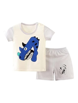 JKJM Toddler Boy Clothes T-Shirt & Shorts Sets Little Kids Summer Outfits 2-7T