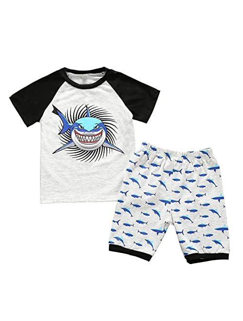 JKJM Toddler Boy Clothes T-Shirt & Shorts Sets Little Kids Summer Outfits 2-7T