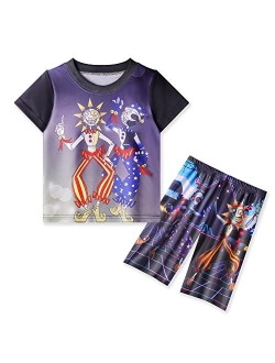 BEAUTY CUTJE Sun and Moon Monster T-Shirt Pant Sets for Boys 2pcs Kids Top and Pants for 5-12 Years Clothes