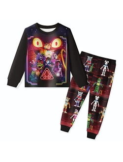 BEAUTY CUTJE Sun and Moon Monster T-Shirt Pant Sets for Boys 2pcs Kids Top and Pants for 5-12 Years Clothes