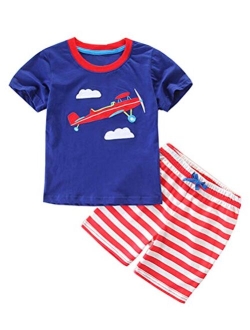 BTGIXSF Toddler Boys Cotton Clothing Sets Summer Short Sleeve T-Shirt and Shorts 1-8Y