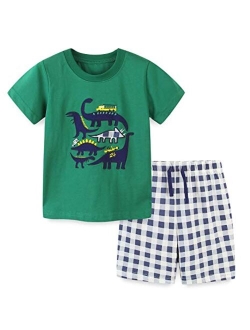 BTGIXSF Toddler Boys Cotton Clothing Sets Summer Short Sleeve T-Shirt and Shorts 1-8Y