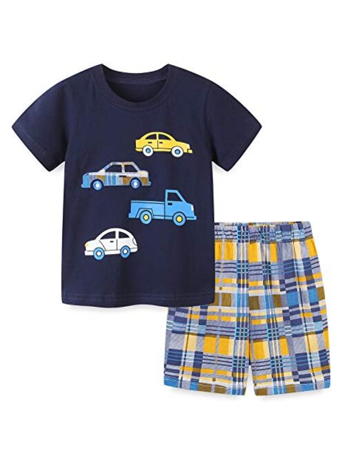 BTGIXSF Toddler Boys Cotton Clothing Sets Summer Short Sleeve T-Shirt and Shorts 1-8Y