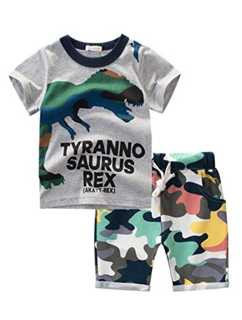 BTGIXSF Toddler Boys Cotton Clothing Sets Summer Short Sleeve T-Shirt and Shorts 1-8Y