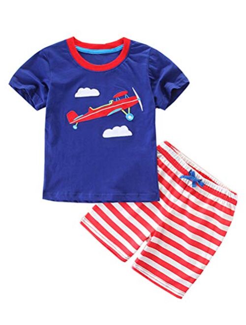 BTGIXSF Toddler Boys Cotton Clothing Sets Summer Short Sleeve T-Shirt and Shorts 1-8Y