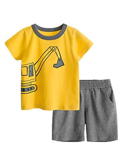 BTGIXSF Toddler Boys Cotton Clothing Sets Summer Short Sleeve T-Shirt and Shorts 1-8Y