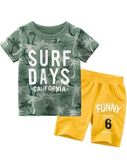 Julerwoo Toddler Boys Shorts Outfit Sets Tshirt & Pant Summer Clothes