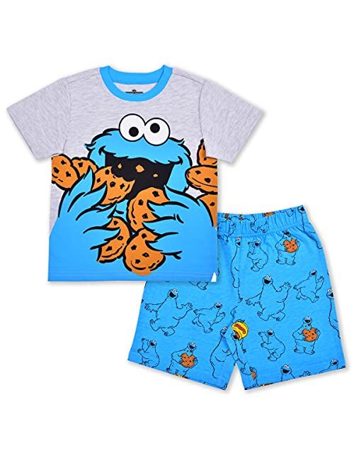 Sesame Street Boy's 2-Piece Cookie Monster/Elmo Tee Shirt and Short Set