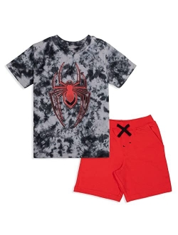 Avengers Short Sleeve Graphic T-Shirt & French Terry Shorts Set
