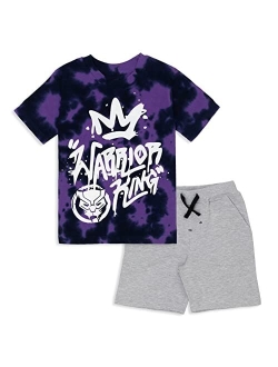 Avengers Short Sleeve Graphic T-Shirt & French Terry Shorts Set