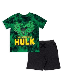 Avengers Short Sleeve Graphic T-Shirt & French Terry Shorts Set