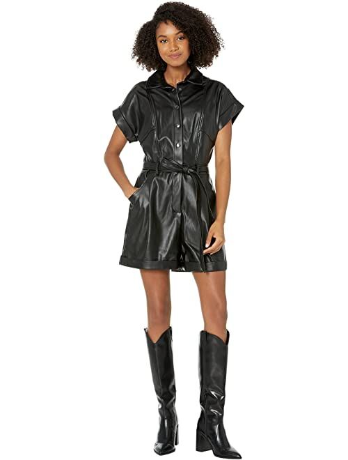 BCBGeneration Collared Snap Front Romper - W1WX5D15