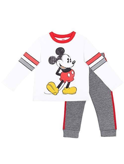 Disney Mickey Mouse Boys Long Sleeve T-Shirt and Fleece Jogger Pant Set