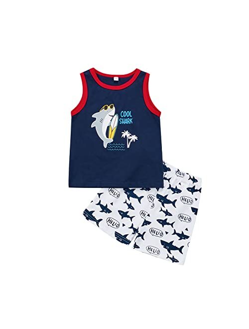 Nie Cuimeiwan Summer Little Boy Clothes Set Beach Style Outfit MAMA'S Boy Sleeveless Vest Top+Coconut tree Shorts Set Suit 2Pcs