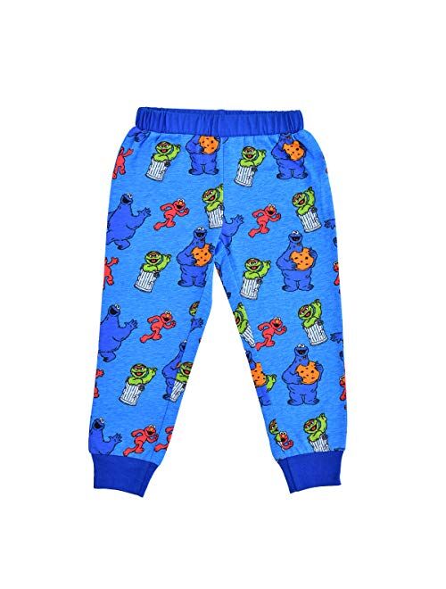 Sesame Street Boy's 2-Piece Character Shirt and Jogger Pant Set, Grey/Blue