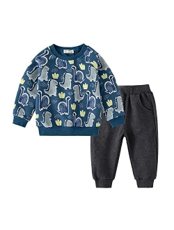 Volunboy Toddler Boys Clothes Sets Little Boy Clothing Long Sleeve Pullover Jogger Pants Kids 2 Pieces Outfits