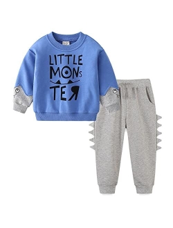 Volunboy Toddler Boys Clothes Sets Little Boy Clothing Long Sleeve Pullover Jogger Pants Kids 2 Pieces Outfits