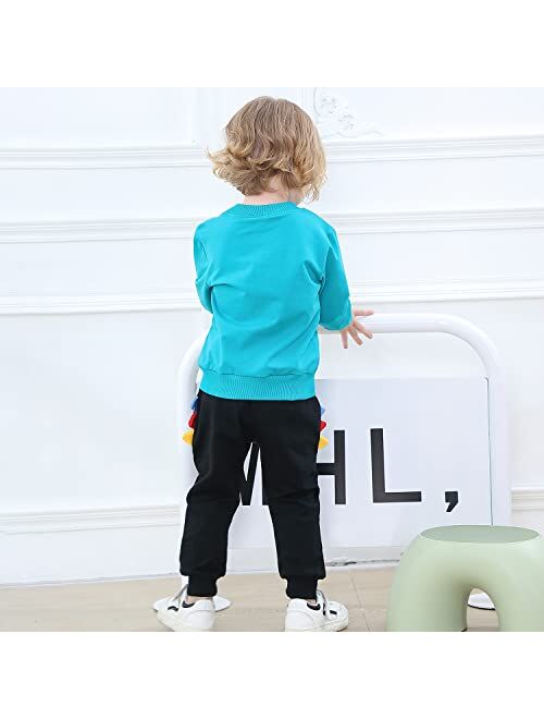 Volunboy Toddler Boys Clothes Sets Little Boy Clothing Long Sleeve Pullover Jogger Pants Kids 2 Pieces Outfits