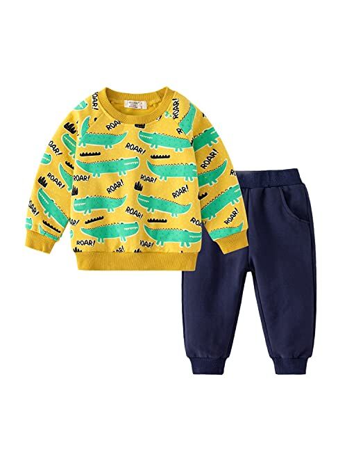 Volunboy Toddler Boys Clothes Sets Little Boy Clothing Long Sleeve Pullover Jogger Pants Kids 2 Pieces Outfits