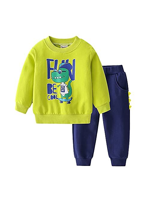 Volunboy Toddler Boys Clothes Sets Little Boy Clothing Long Sleeve Pullover Jogger Pants Kids 2 Pieces Outfits