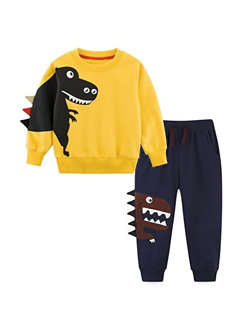 Volunboy Toddler Boys Clothes Sets Little Boy Clothing Long Sleeve Pullover Jogger Pants Kids 2 Pieces Outfits