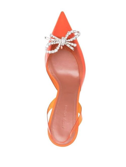 Amina Muaddi bow-detail 100mm pumps