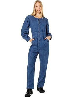 Denim Straight-Leg Jumpsuit