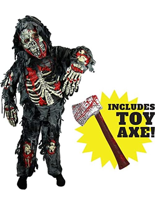 Spooktacular Creations Zombie Deluxe Costume for Child with Bloody Axe