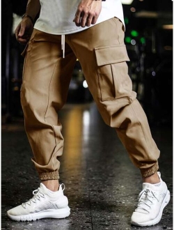 Men Flap Pocket Side Cargo Pants