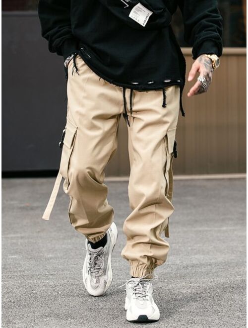 Shein Men Flap Pocket Drawstring Cargo Pants