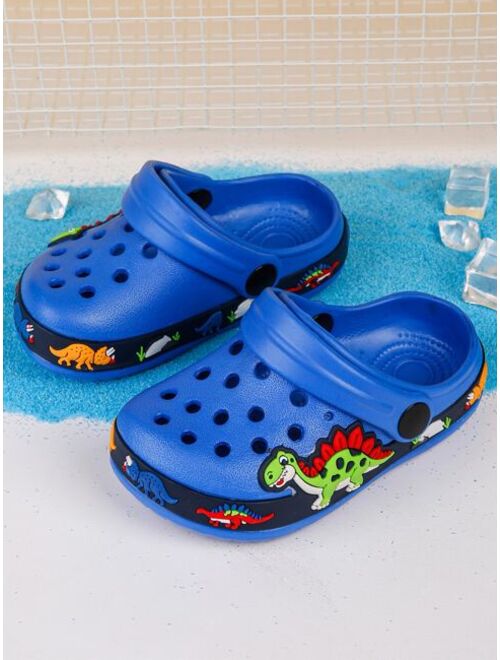 Shein Boys Cartoon Dinosaur Pattern Vented Clogs