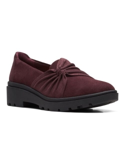 Calla Style Suede Ruching Detail Loafer