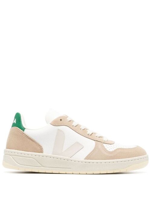 VEJA V-10 panelled lace-up sneakers