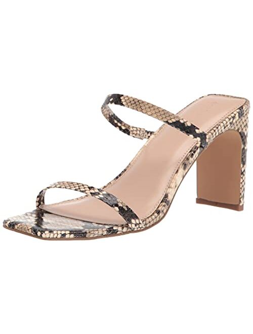 The Drop Women's Avery Square Toe Two Strap High Heeled Sandal