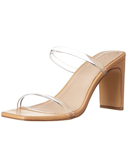 The Drop Women's Avery Square Toe Two Strap High Heeled Sandal