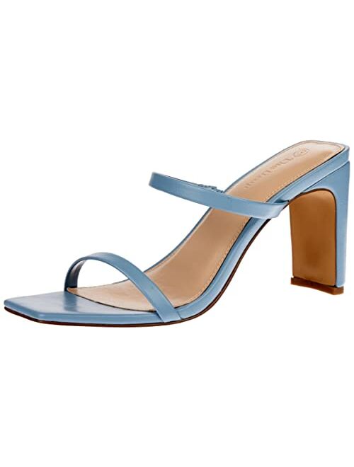 The Drop Women's Avery Square Toe Two Strap High Heeled Sandal