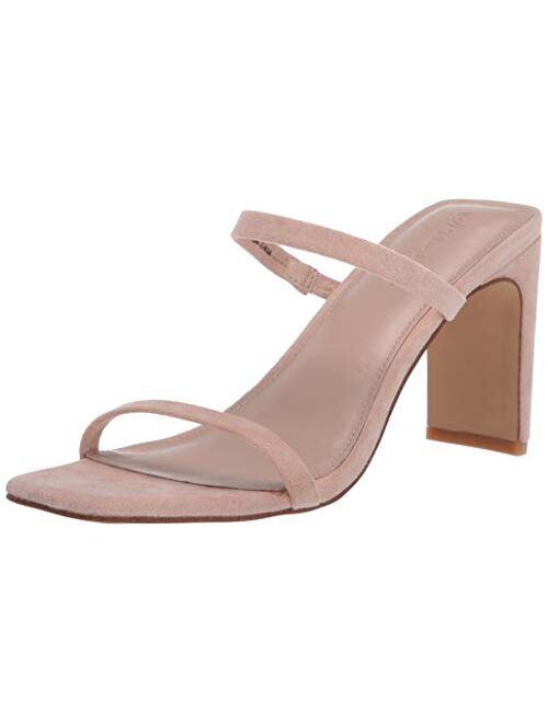 The Drop Women's Avery Square Toe Two Strap High Heeled Sandal