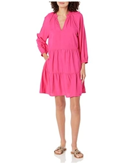 Women's @caralynmirand Ruffle-Neck Tiered Mini Dress