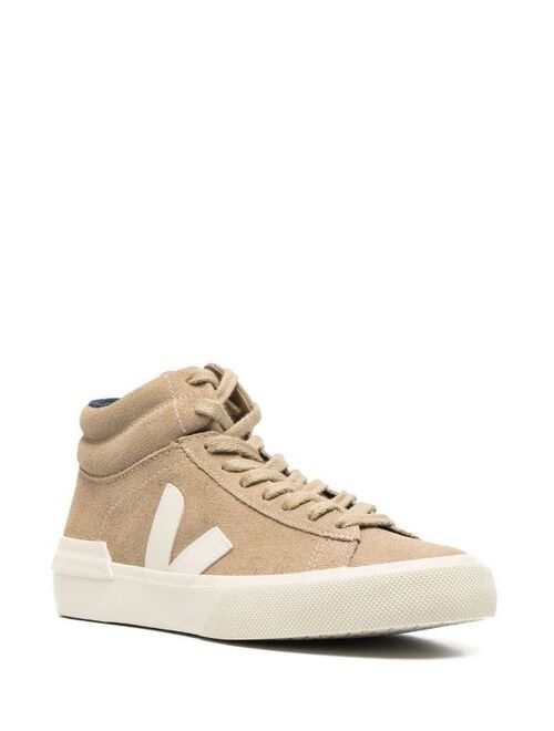 VEJA V-logo suede hi-top sneakers