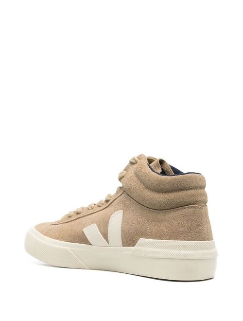 VEJA V-logo suede hi-top sneakers