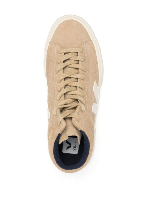 VEJA V-logo suede hi-top sneakers